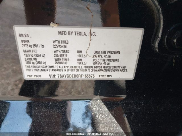 Photo 8 VIN: 7SAYGDED6RF165876 - TESLA MODEL Y 