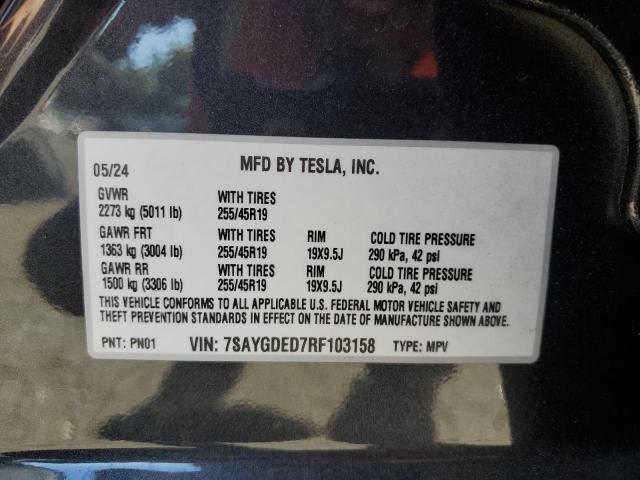 Photo 11 VIN: 7SAYGDED7RF103158 - TESLA MODEL Y 