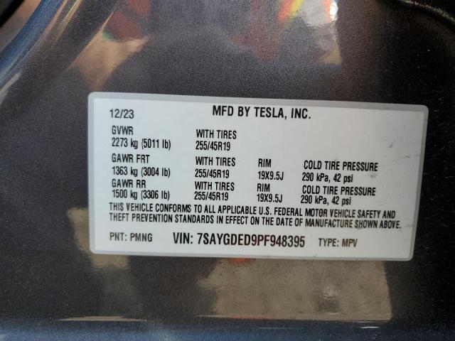 Photo 11 VIN: 7SAYGDED9PF948395 - TESLA MODEL Y 