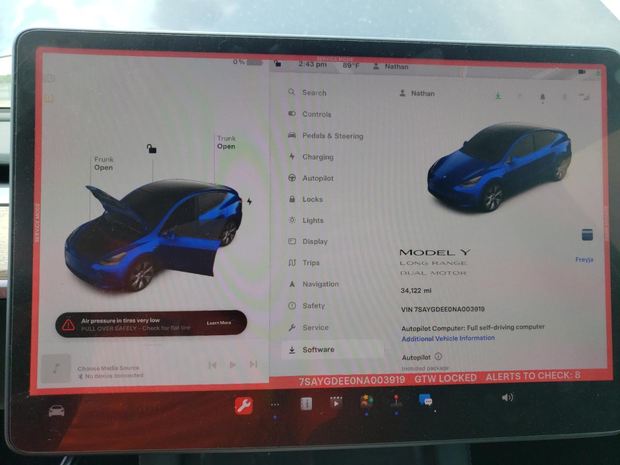 Photo 8 VIN: 7SAYGDEE0NA003919 - TESLA MODEL Y 