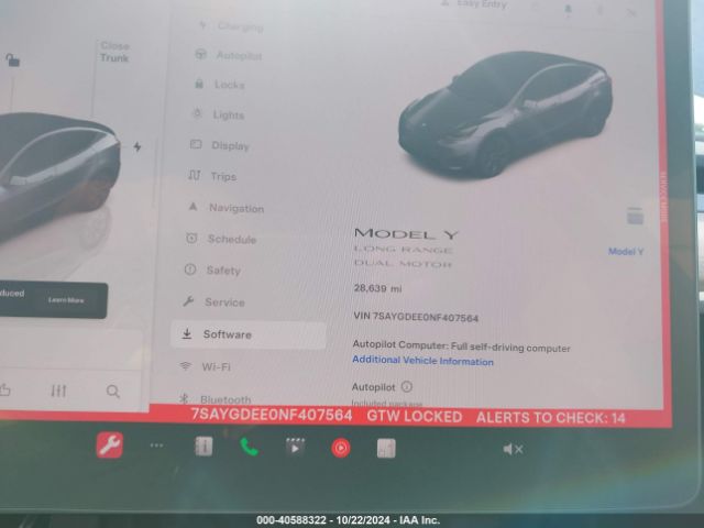 Photo 8 VIN: 7SAYGDEE0NF407564 - TESLA MODEL Y 