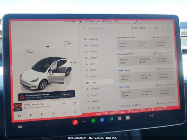 Photo 6 VIN: 7SAYGDEE0NF515487 - TESLA MODEL Y 