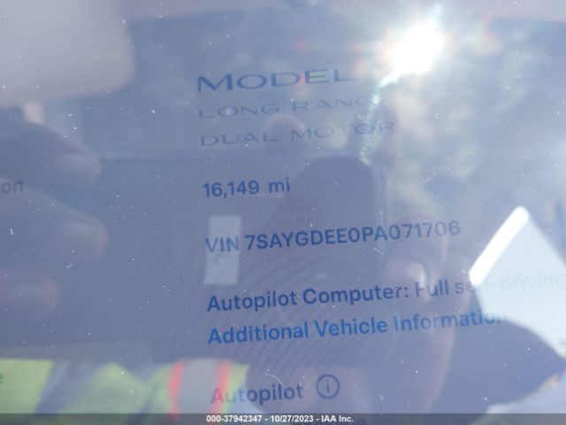 Photo 6 VIN: 7SAYGDEE0PA071706 - TESLA MODEL Y 