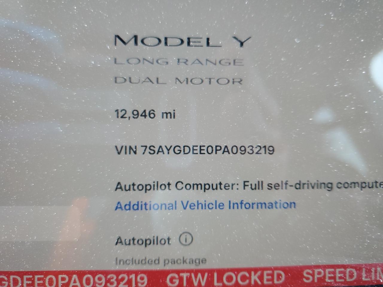 Photo 8 VIN: 7SAYGDEE0PA093219 - TESLA MODEL Y 