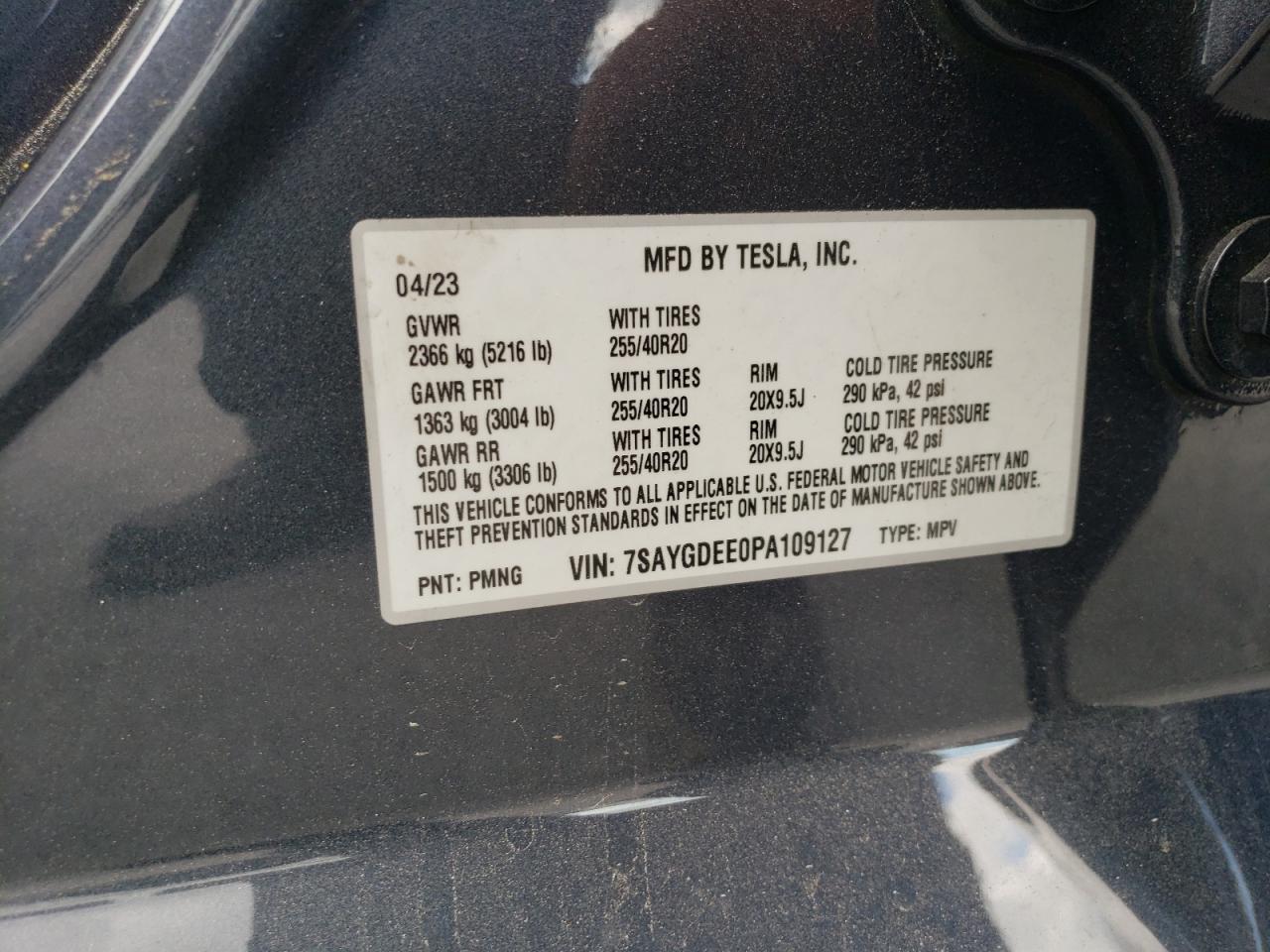 Photo 13 VIN: 7SAYGDEE0PA109127 - TESLA MODEL Y 