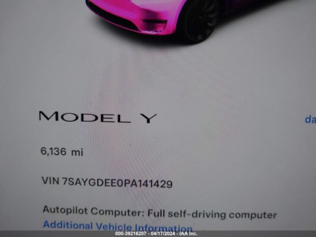 Photo 6 VIN: 7SAYGDEE0PA141429 - TESLA MODEL Y 