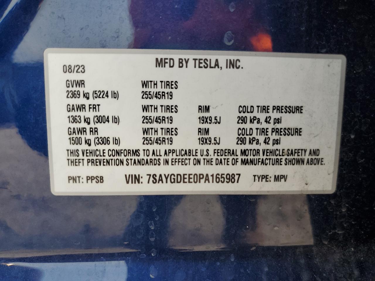 Photo 12 VIN: 7SAYGDEE0PA165987 - TESLA MODEL Y 