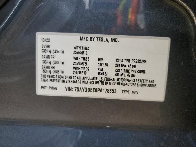 Photo 11 VIN: 7SAYGDEE0PA178853 - TESLA MODEL Y 