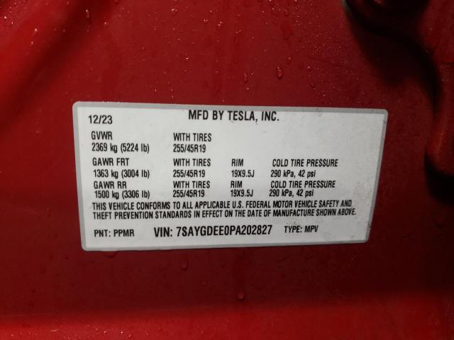 Photo 11 VIN: 7SAYGDEE0PA202827 - TESLA MODEL Y 