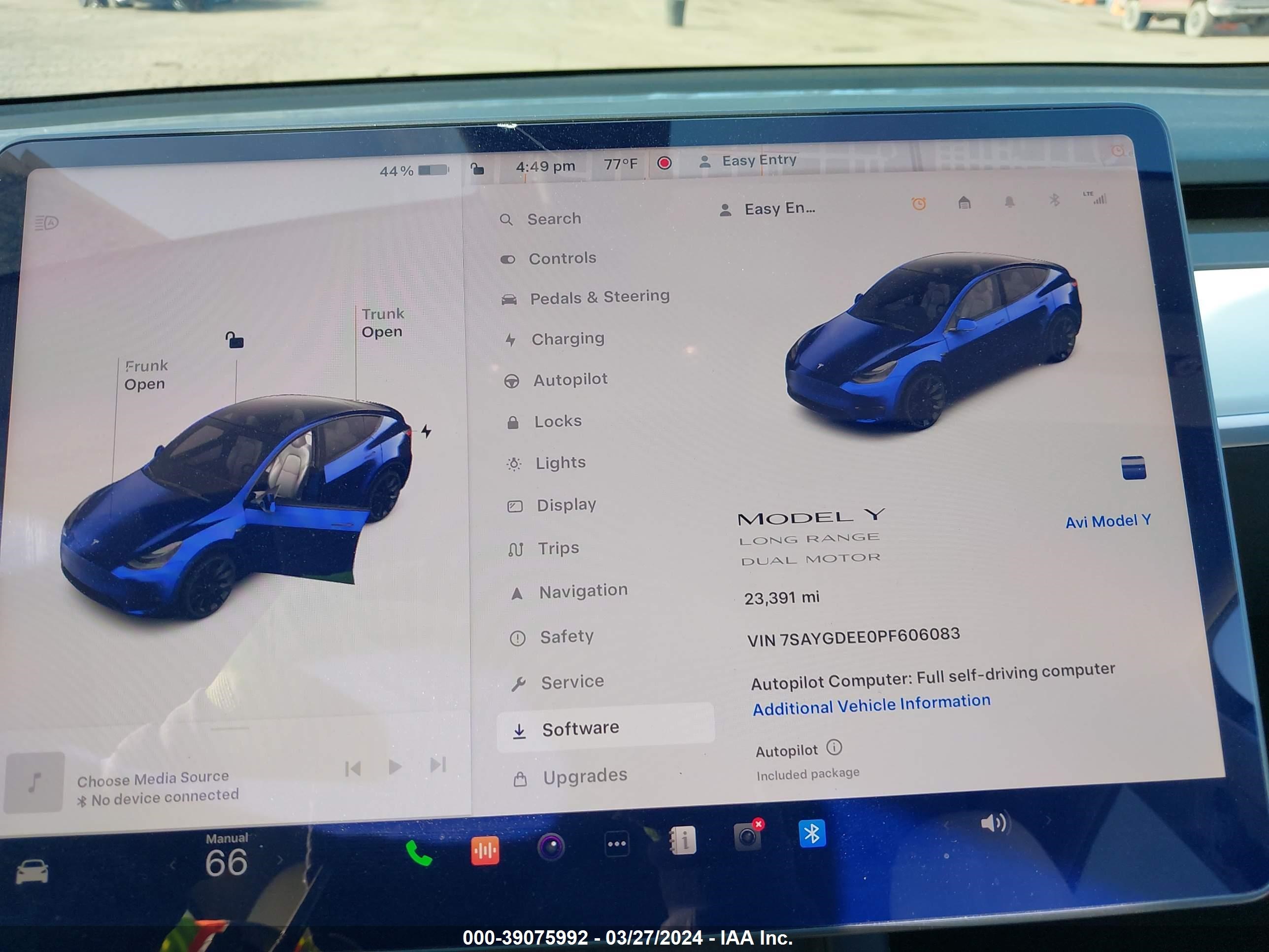 Photo 6 VIN: 7SAYGDEE0PF606083 - TESLA MODEL Y 