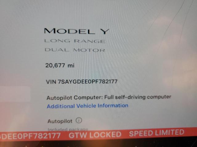 Photo 8 VIN: 7SAYGDEE0PF782177 - TESLA MODEL Y 