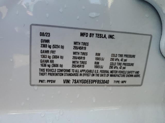 Photo 12 VIN: 7SAYGDEE0PF853040 - TESLA MODEL Y 