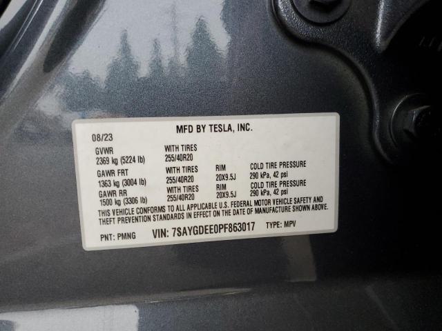 Photo 12 VIN: 7SAYGDEE0PF863017 - TESLA MODEL Y 