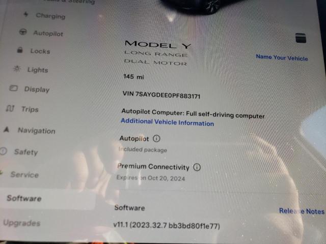 Photo 8 VIN: 7SAYGDEE0PF883171 - TESLA MODEL Y 