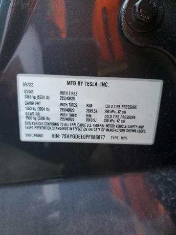 Photo 11 VIN: 7SAYGDEE0PF886877 - TESLA MODEL Y 