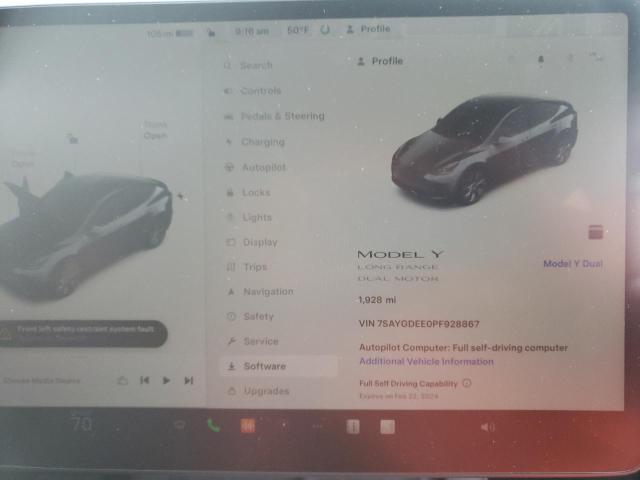 Photo 8 VIN: 7SAYGDEE0PF928867 - TESLA MODEL Y 