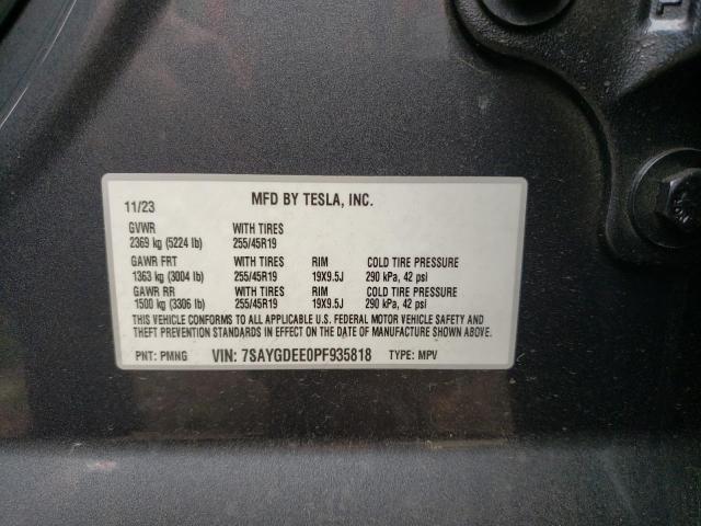 Photo 12 VIN: 7SAYGDEE0PF935818 - TESLA MODEL Y 