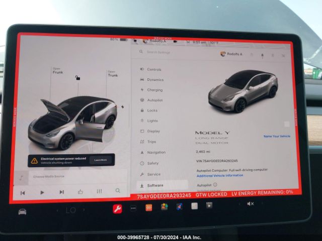 Photo 6 VIN: 7SAYGDEE0RA293245 - TESLA MODEL Y 