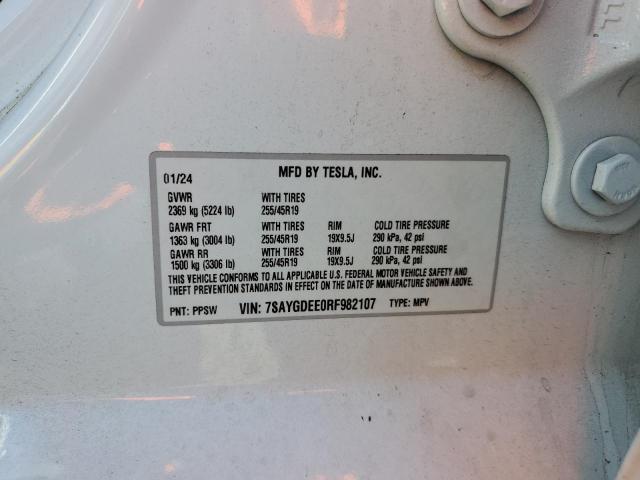 Photo 11 VIN: 7SAYGDEE0RF982107 - TESLA MODEL Y 