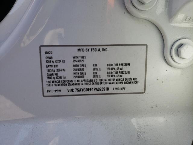 Photo 12 VIN: 7SAYGDEE1PA023910 - TESLA MODEL Y 