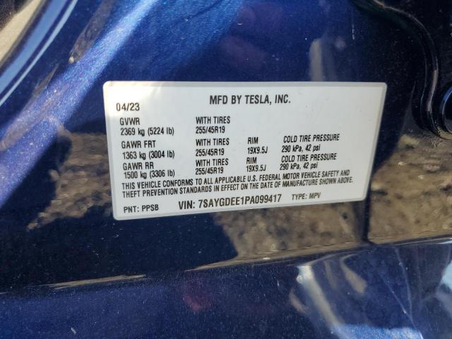 Photo 12 VIN: 7SAYGDEE1PA099417 - TESLA MODEL Y 