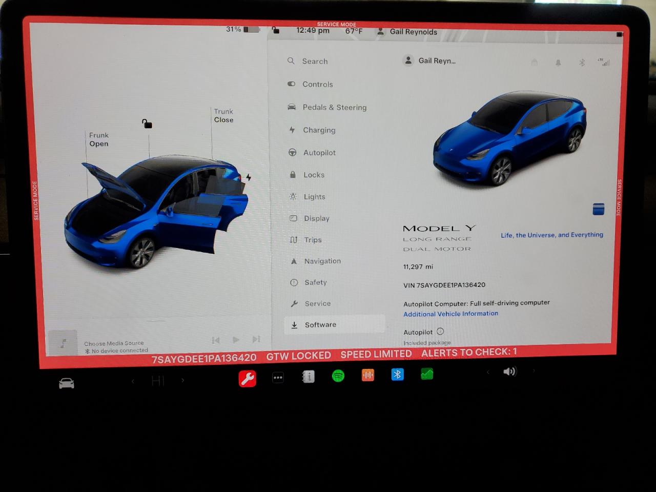 Photo 8 VIN: 7SAYGDEE1PA136420 - TESLA MODEL Y 