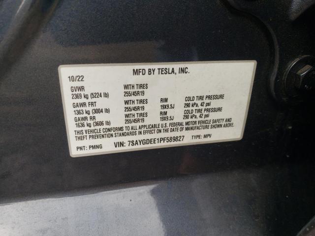 Photo 11 VIN: 7SAYGDEE1PF589827 - TESLA MODEL Y 