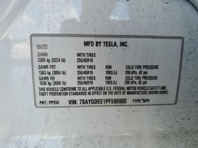 Photo 12 VIN: 7SAYGDEE1PF590900 - TESLA MODEL Y 