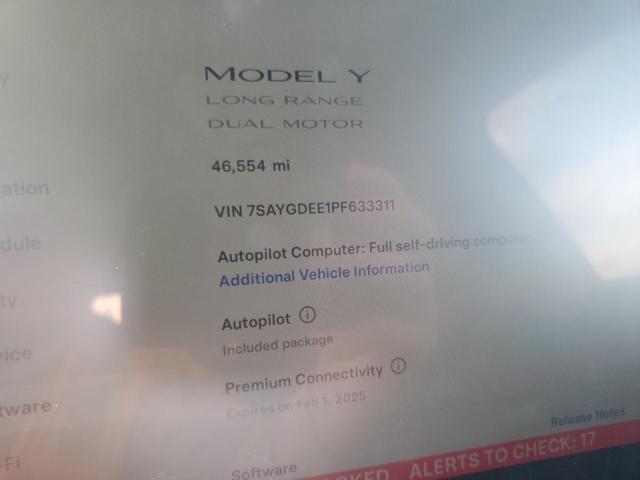 Photo 8 VIN: 7SAYGDEE1PF633311 - TESLA MODEL Y 