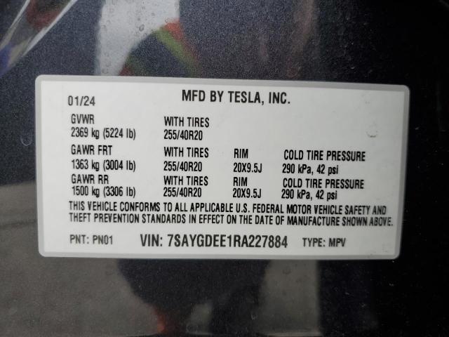 Photo 11 VIN: 7SAYGDEE1RA227884 - TESLA MODEL Y 