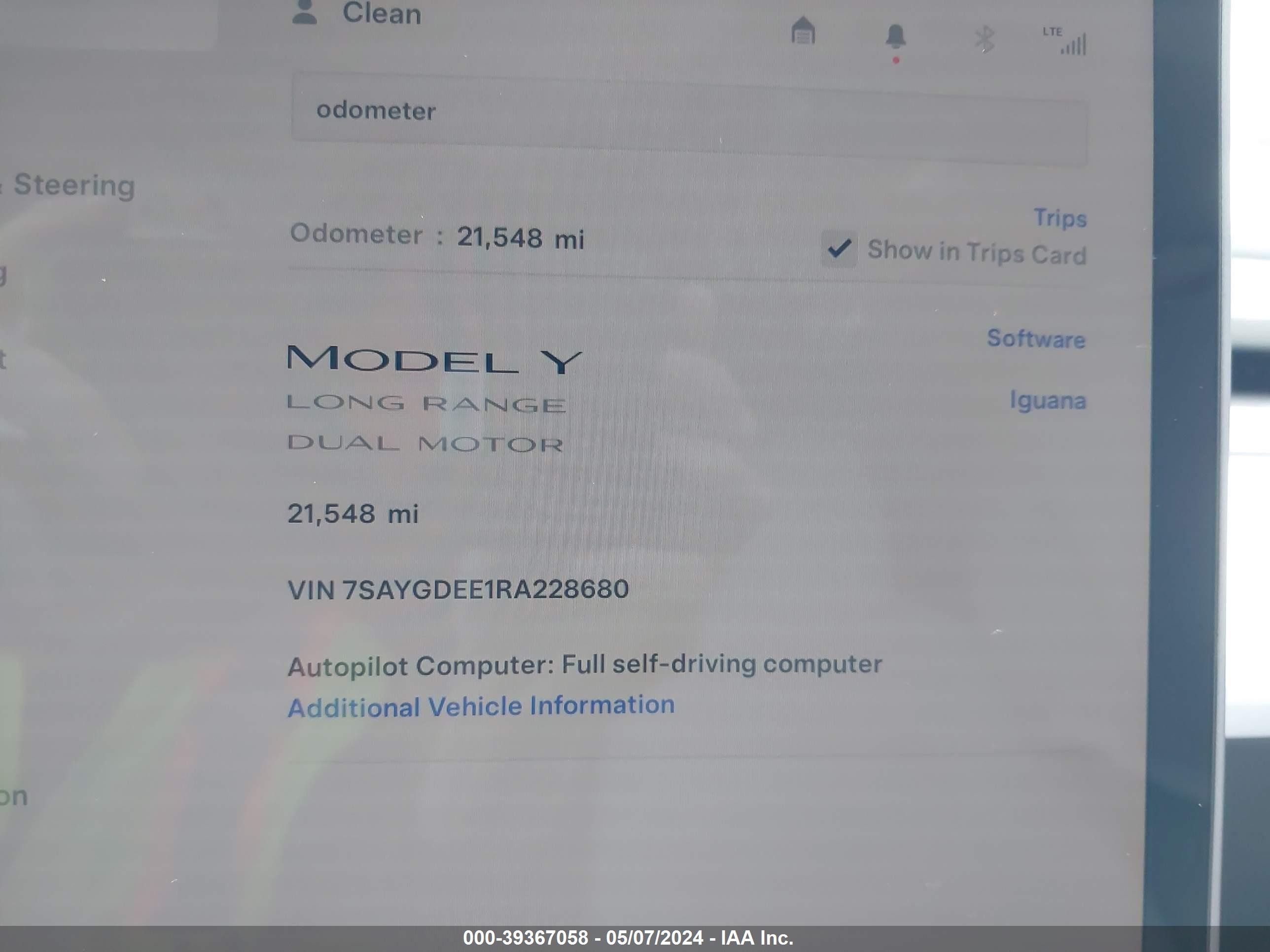 Photo 6 VIN: 7SAYGDEE1RA228680 - TESLA MODEL Y 