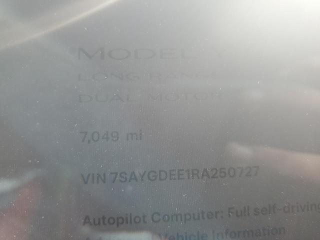 Photo 8 VIN: 7SAYGDEE1RA250727 - TESLA MODEL Y 