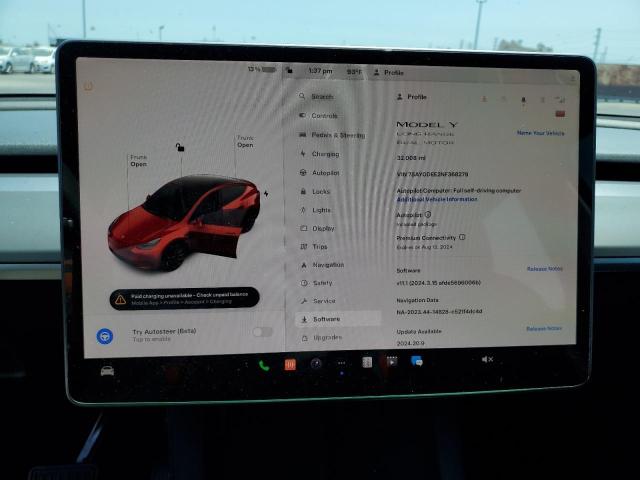 Photo 8 VIN: 7SAYGDEE2NF368279 - TESLA MODEL Y 