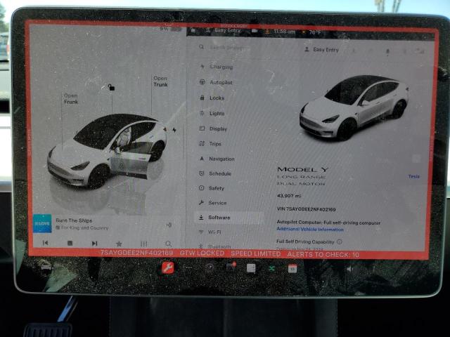 Photo 8 VIN: 7SAYGDEE2NF402169 - TESLA MODEL Y 