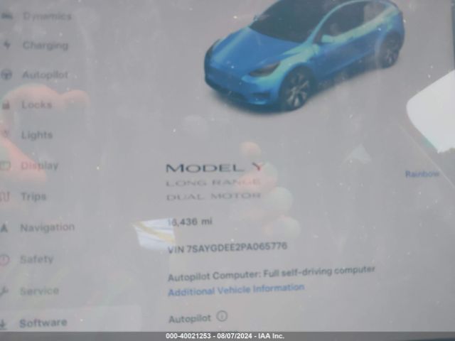 Photo 6 VIN: 7SAYGDEE2PA065776 - TESLA MODEL Y 