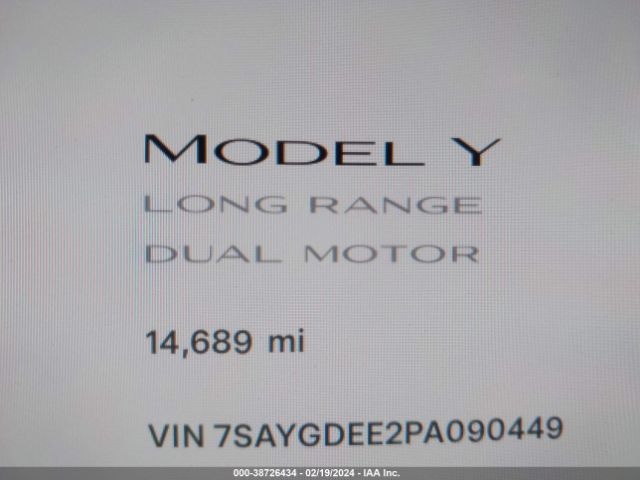 Photo 6 VIN: 7SAYGDEE2PA090449 - TESLA MODEL Y 