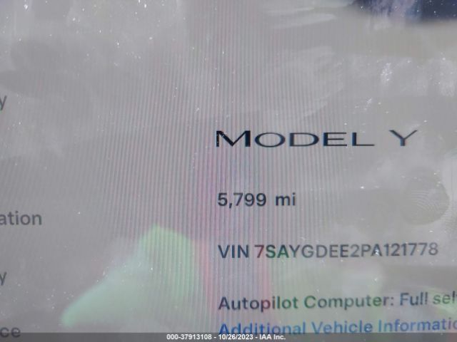 Photo 6 VIN: 7SAYGDEE2PA121778 - TESLA MODEL Y 