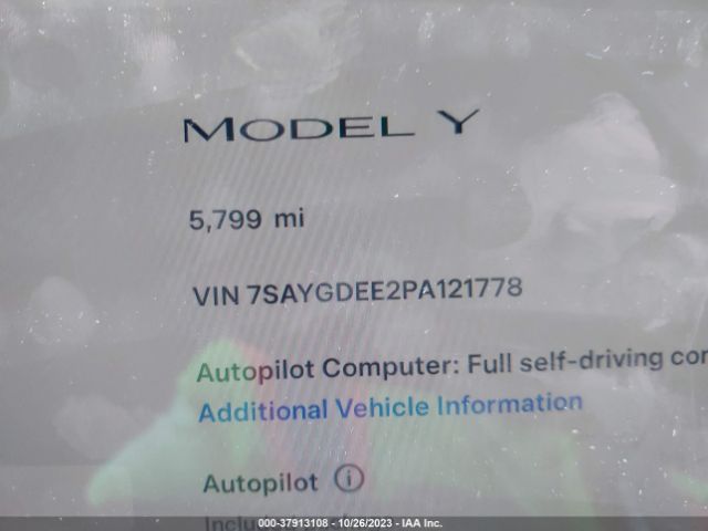 Photo 8 VIN: 7SAYGDEE2PA121778 - TESLA MODEL Y 