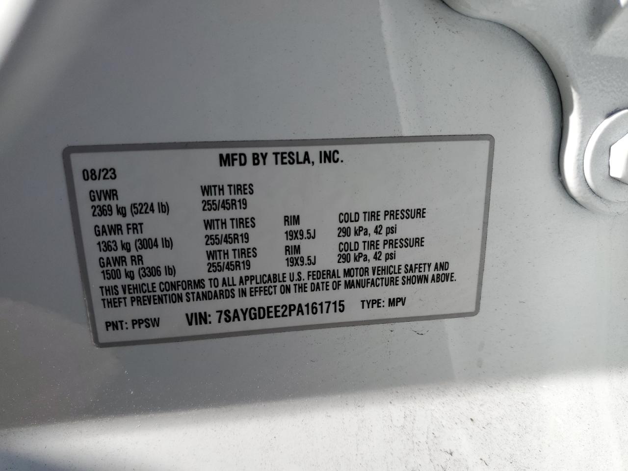 Photo 11 VIN: 7SAYGDEE2PA161715 - TESLA MODEL Y 