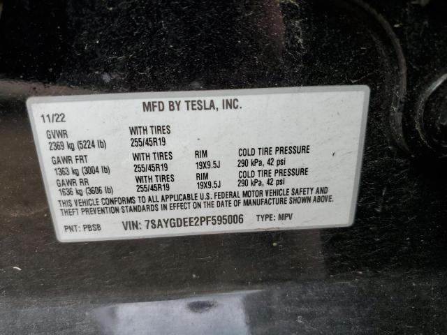 Photo 11 VIN: 7SAYGDEE2PF595006 - TESLA MODEL Y 