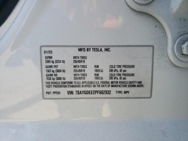 Photo 12 VIN: 7SAYGDEE2PF662932 - TESLA MODEL Y 