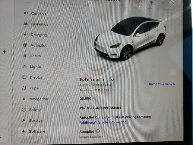 Photo 8 VIN: 7SAYGDEE2PF703494 - TESLA MODEL Y 