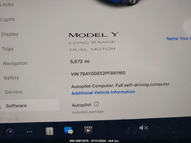 Photo 6 VIN: 7SAYGDEE2PF891160 - TESLA MODEL Y 