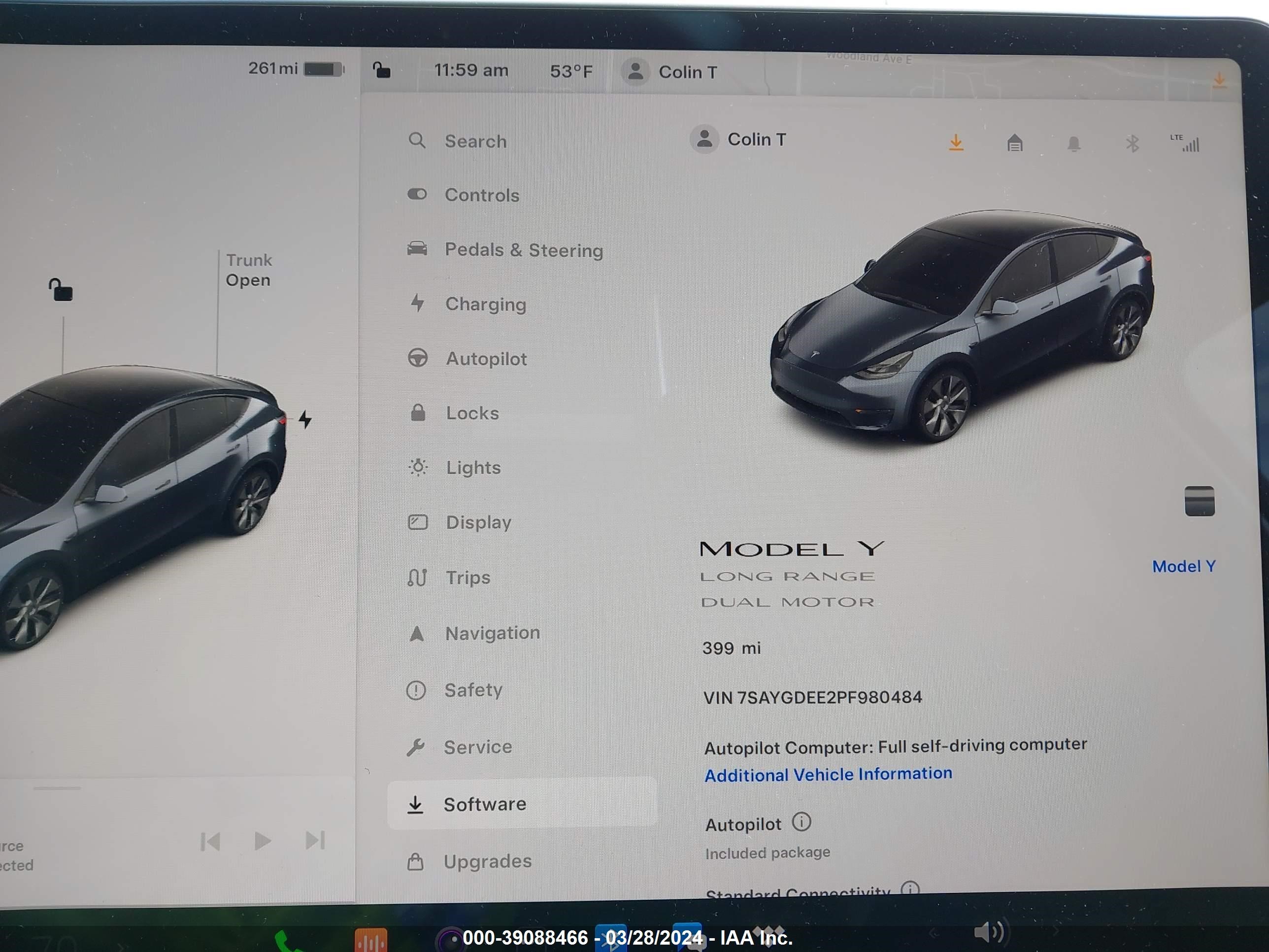 Photo 6 VIN: 7SAYGDEE2PF980484 - TESLA MODEL Y 