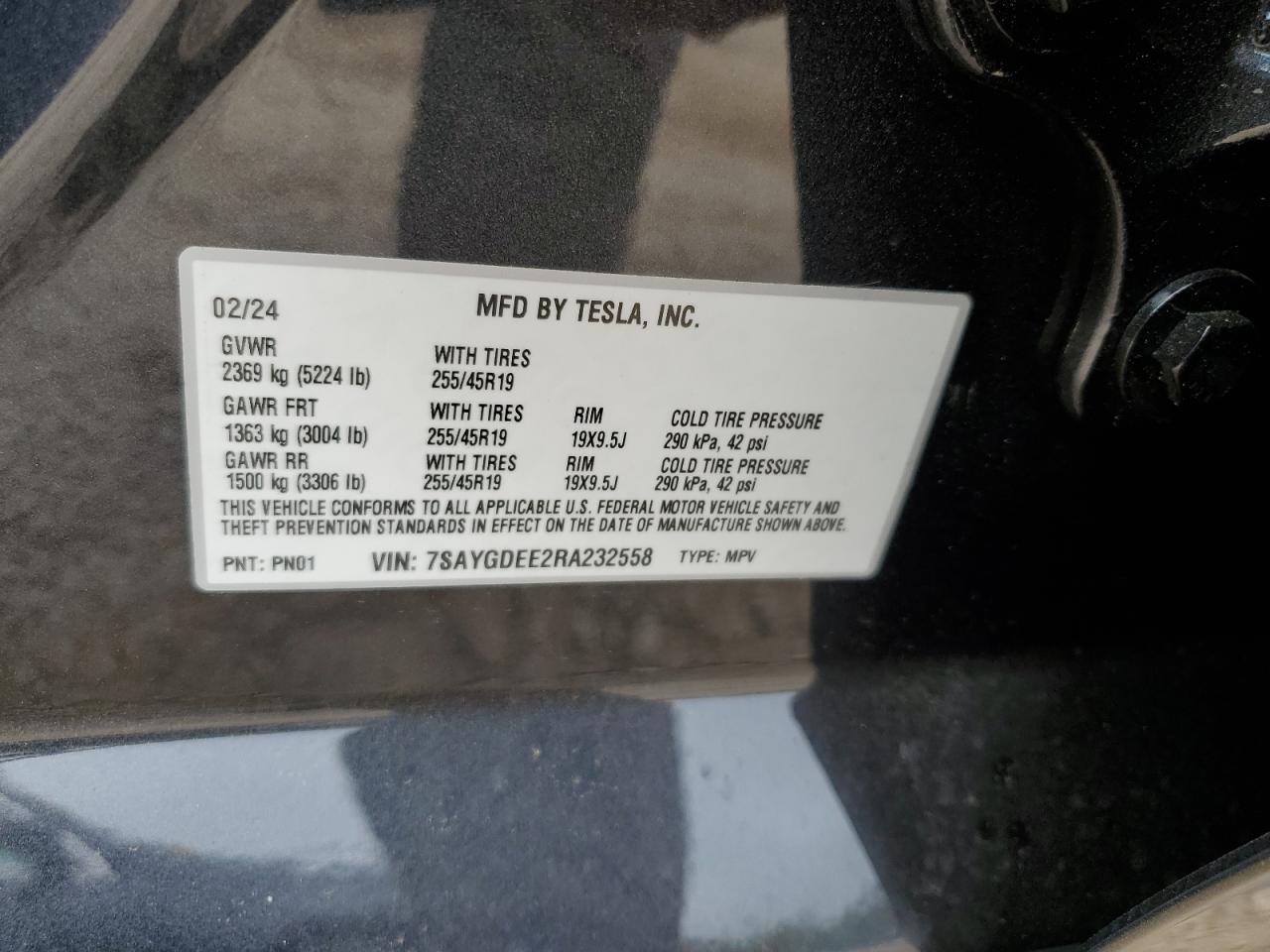 Photo 11 VIN: 7SAYGDEE2RA232558 - TESLA MODEL Y 