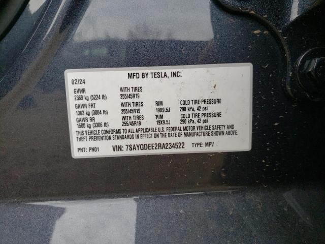 Photo 11 VIN: 7SAYGDEE2RA234522 - TESLA MODEL Y 