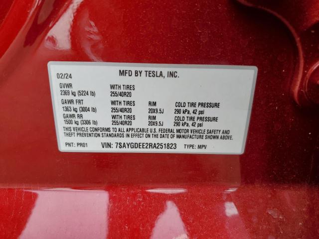 Photo 12 VIN: 7SAYGDEE2RA251823 - TESLA MODEL Y 