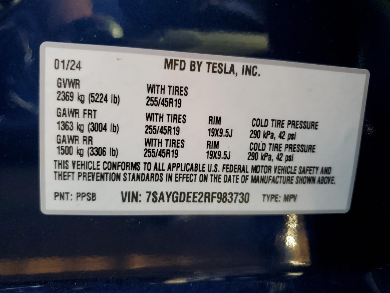 Photo 11 VIN: 7SAYGDEE2RF983730 - TESLA MODEL Y 