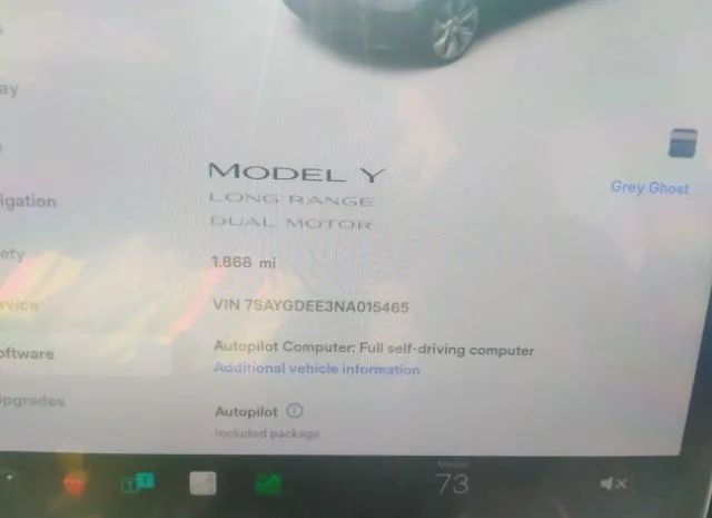 Photo 9 VIN: 7SAYGDEE3NA015465 - TESLA MODEL Y 