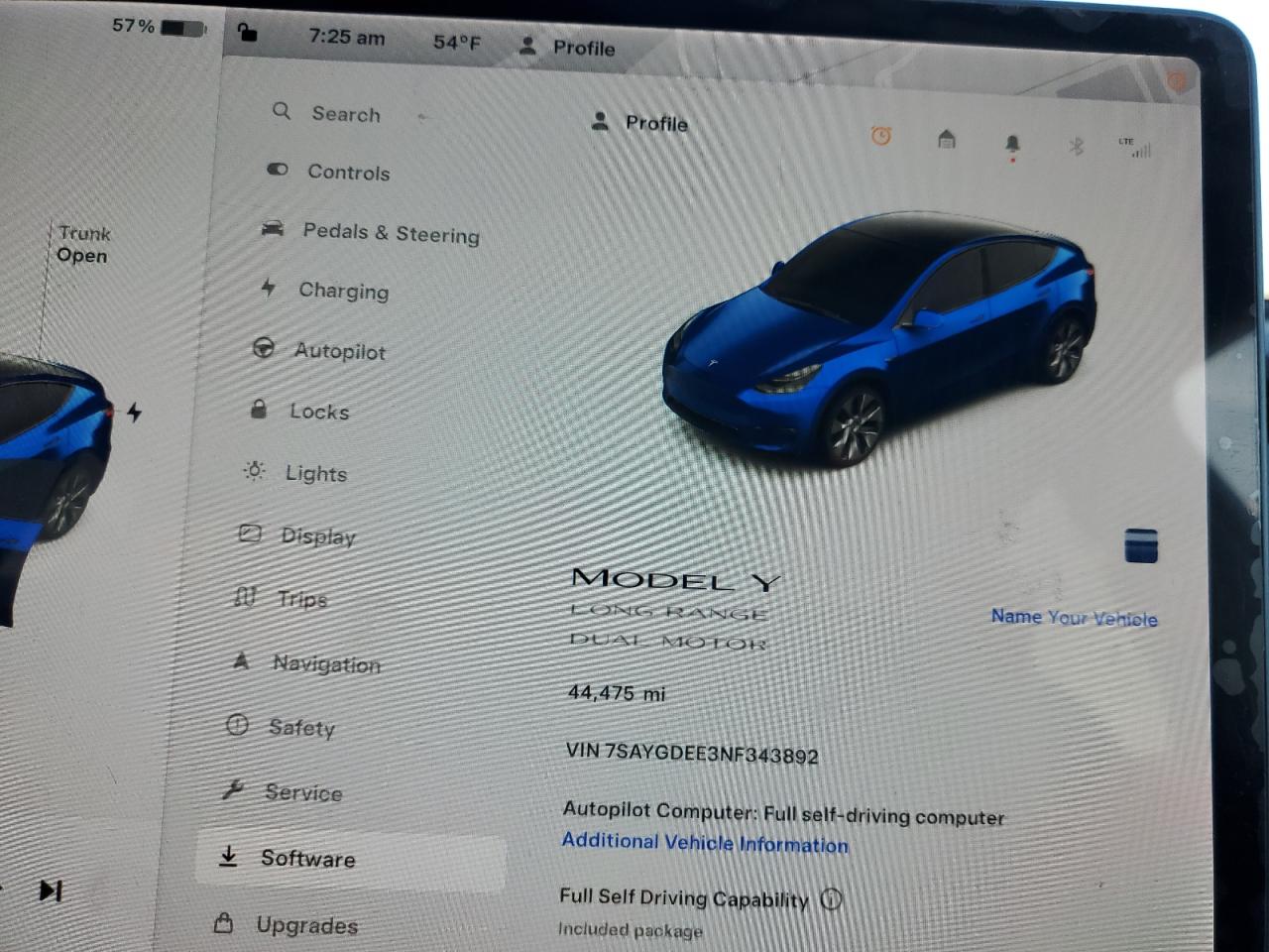 Photo 8 VIN: 7SAYGDEE3NF343892 - TESLA MODEL Y 